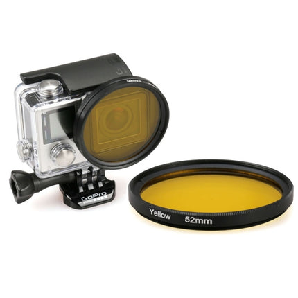 52mm Round Circle Color UV Lens Filter for GoPro HERO 4 / 3+(Yellow)-garmade.com