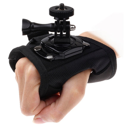 360 Degree Rotation Glove Style Strap Mount Wrist Strap Palm Holder with Screw and Adapter for Xiaomi Yi Sport Camera / GoPro Hero4 / 3+ / 3 / 2 / 1, Size: 45cm x 11cm-garmade.com