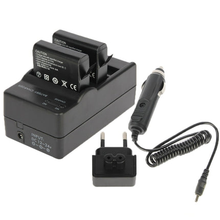 AHDBT-401 Digital Camera Double Battery Charger + Car Charger + Adapter for GoPro HERO4-garmade.com