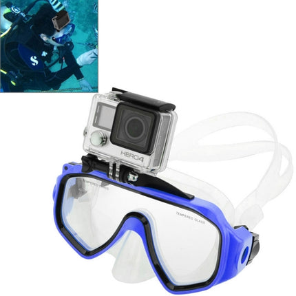 Water Sports Diving Equipment Diving Mask Swimming Glasses with Mount for GoPro HERO10 Black / HERO9 Black / HERO8 Black / HERO7 /6 /5 /5 Session /4 Session /4 /3+ /3 /2 /1, Insta360 ONE R, DJI Osmo Action and Other Action Cameras(Blue)-garmade.com