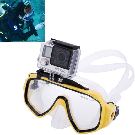 Water Sports Diving Equipment Diving Mask Swimming Glasses with Mount for GoPro HERO10 Black / HERO9 Black / HERO8 Black / HERO7 /6 /5 /5 Session /4 Session /4 /3+ /3 /2 /1, Insta360 ONE R, DJI Osmo Action and Other Action Cameras(Yellow)-garmade.com