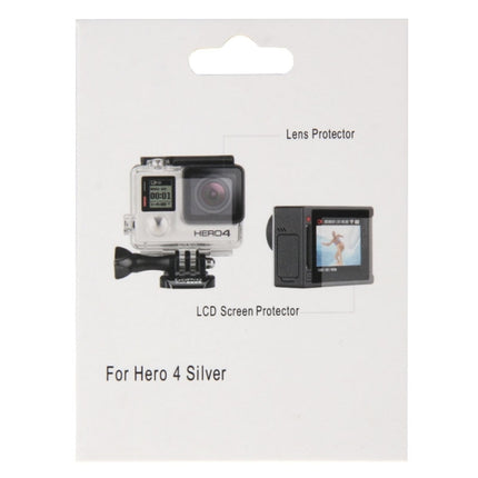 Ultra Clear LCD Screen Protector + Housing Glass Lens Protector Film for GoPro HERO4 Silver Camera-garmade.com