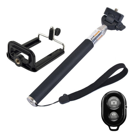 YKD-121 Extendable Handheld Selfie Monopod with Bluetooth Remote Shutter + Clip Holder Set for Mobile Phone-garmade.com