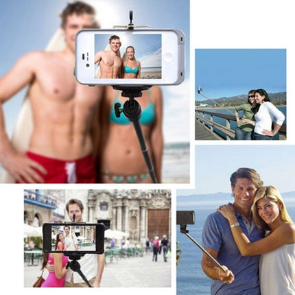 YKD-121 Extendable Handheld Selfie Monopod with Bluetooth Remote Shutter + Clip Holder Set for Mobile Phone-garmade.com