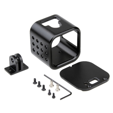 Housing Shell CNC Aluminum Alloy Protective Cage with Insurance Back Cover for GoPro HERO5 Session /HERO4 Session /HERO Session(Black)-garmade.com