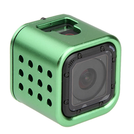 Housing Shell CNC Aluminum Alloy Protective Cage with Insurance Back Cover for GoPro HERO5 Session /HERO4 Session /HERO Session(Green)-garmade.com