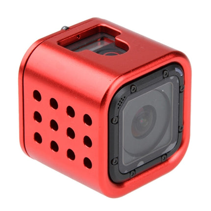 Housing Shell CNC Aluminum Alloy Protective Cage with Insurance Back Cover for GoPro HERO5 Session /HERO4 Session /HERO Session(Red)-garmade.com