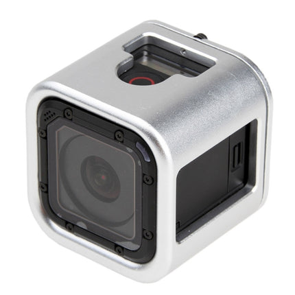 Housing Shell CNC Aluminum Alloy Protective Cage with Insurance Back Cover for GoPro HERO5 Session /HERO4 Session /HERO Session(Silver)-garmade.com