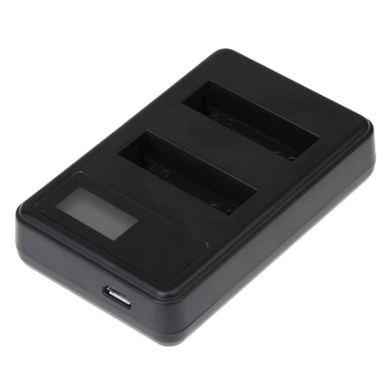 LCD Screen Dual Batteries Charger for GoPro HERO4 (AHDBT-401), Displays Charging Capacity (GP258-C)-garmade.com