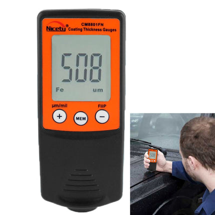 NICETY Coating Thickness Gauge for Measurement of Non-magnetic Coatings on Ferromagnetic Substrates and Electrically Non-conductive Coating on Non-ferrous Metals (CM8801FN)-garmade.com
