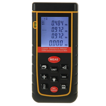 RZ-A80 1.9 inch LCD 80m Hand-held Laser Distance Meter with Level Bubble-garmade.com