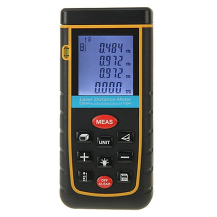 RZ-A100 1.9 inch LCD 100m Hand-held Laser Distance Meter with Level Bubble-garmade.com