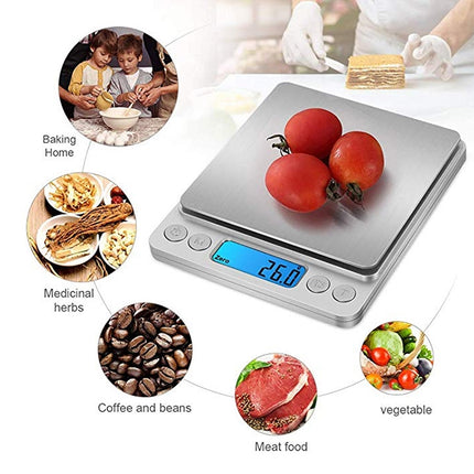 2000g x 0.1g Digital Electronic Balance Weight Scale(Silver)-garmade.com