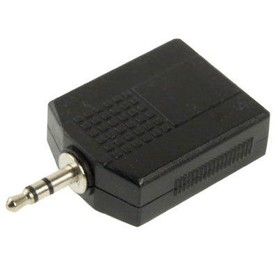 3.5mm Male to 2 Female 6.35mm Audio Adapter(Black)-garmade.com