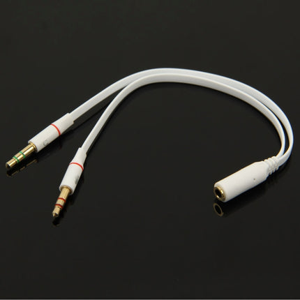 3.5mm female to 3.5mm Male Microphone Jack + 3.5mm Male Earphone Jack Adapter Cable-garmade.com