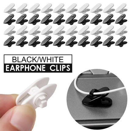 1000pcs Rotary Headphone Cable Clip Clamp Holder Mount Collar Clothes(Black)-garmade.com