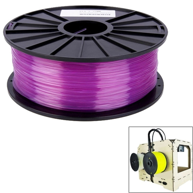 PLA 3.0 mm Transparent 3D Printer Filaments, about 115m(Purple)-garmade.com