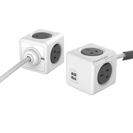 PowerCube 10A Universal Wall Adapter Power Socket with 4 US / AU Sockets and 2 USB Ports and Extended Line for Home Office, Cable Length: 1.5m, AU Plug, Random Color Delivery-garmade.com