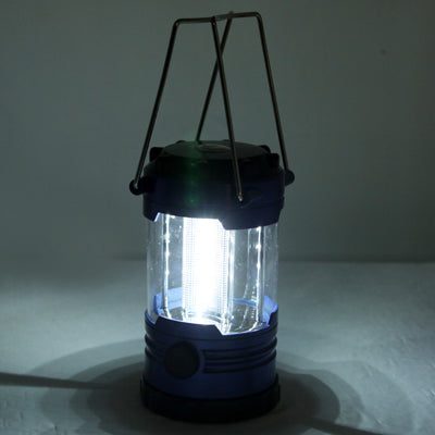 Outdoor Camping Lamp, 12 LED Adjustable Brightness Lamp with Compass(Dark Blue)-garmade.com