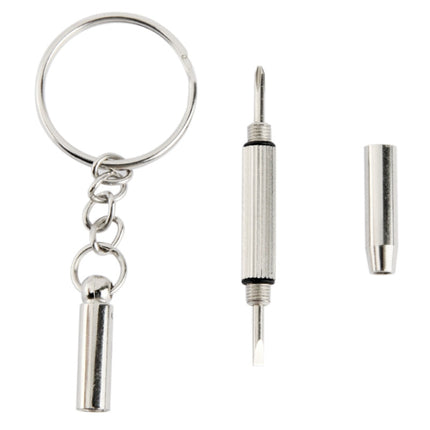3 in 1 Professional Mini Screwdriver Repair Tool with Keychain for Watch / Mobile Phone / Camera / Glasses (Slotted + Phillips + Allen)-garmade.com