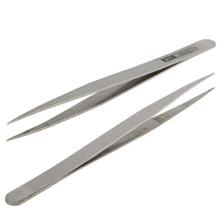 6 PCS Stainless Steel TS-10/ 11/ 12/ 13/ 14/ 15 Straight and Angled Tweezerses(Grey)-garmade.com