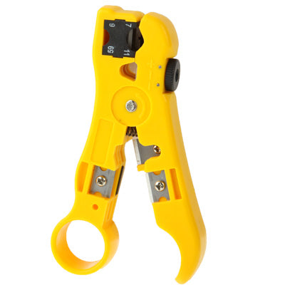 Multi-function Coaxial Cable / Network Cable / Phone Line / Flat Cable Stripper(Yellow)-garmade.com