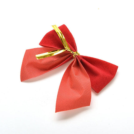 12 PCS Christmas Decoration Ornaments Bowknot Back Golden Twist Tie, Height: 6cm (12pcs in one packaging, the price is for 12pcs)(Red)-garmade.com