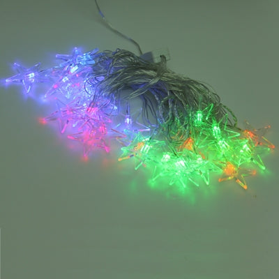 7m Pentastar Pendants Decoration String Lights, 30-LED Multi-Colored Light (AC 12-240V / EU Plug)(Transparent)-garmade.com