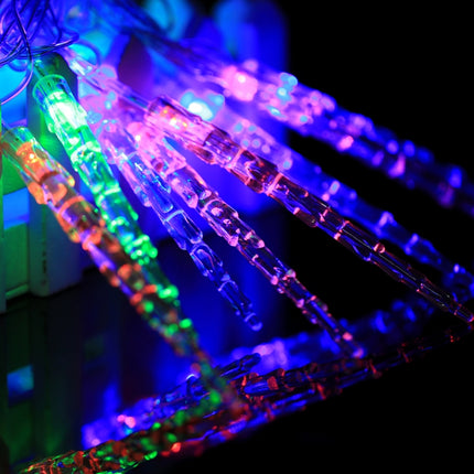 7m Icicle Pendants Decoration String Lights, 30-LED Multi-Colored Light (AC 220V / EU Plug)(Transparent)-garmade.com