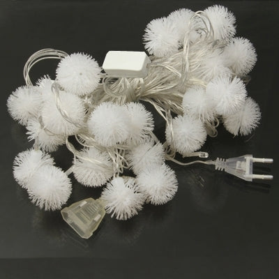 7m Snowball Pendants Pendants Decoration String Lights, 30-LED Multi-Colored Light (AC 12-240V / EU Plug)(White)-garmade.com