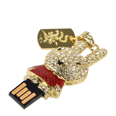 Rabbit Shaped Diamond Jewelry USB Flash Disk (4GB), Red-garmade.com