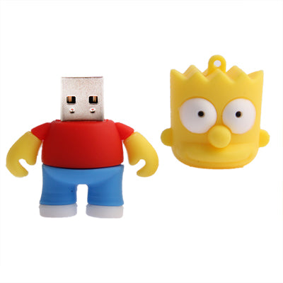 The Simpsons Bart Shape Silicone USB2.0 Flash disk, Special (2GB)-garmade.com