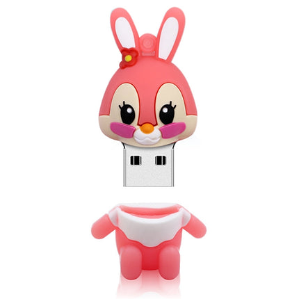 Cartoon Bunny Style Silicone USB 2.0 Flash disk, Special for All Kinds of Festival Day Gifts，Pink (4GB)-garmade.com