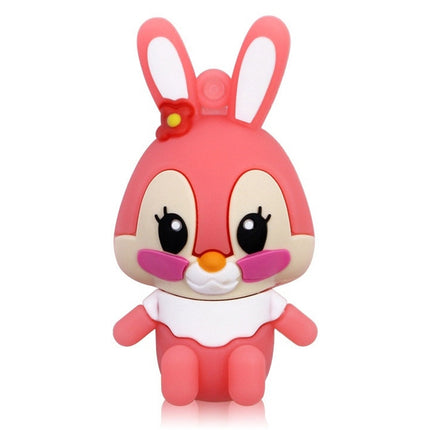 Cartoon Bunny Style Silicone USB 2.0 Flash disk, Special for All Kinds of Festival Day Gifts,Pink (16GB)-garmade.com