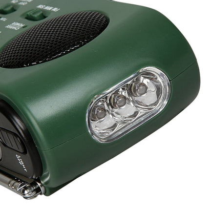Dynamo / Solar Powered AM / FM Radio with Flashlight (RD332)(Green)-garmade.com