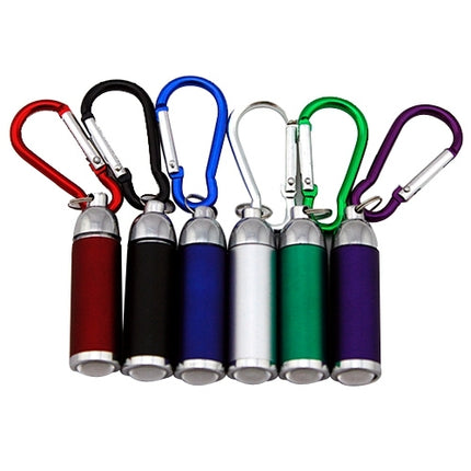Mini LED Variable Focus Flashlight Torch, with Carabiner Keychain Buckle (Random Color Delivery)-garmade.com