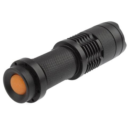 SK68 180lm Zoom Lens LED Flashlight, CREE Q3-WC LED, 1-Mode, White Light, with Clip(Black)-garmade.com