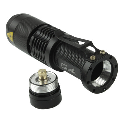 UltraFire Focus Flashlight, 3 Mode, Cree XM-L T6 LED, White Light, Luminous Flux: 700lm, Length: 11.6cm(Black)-garmade.com