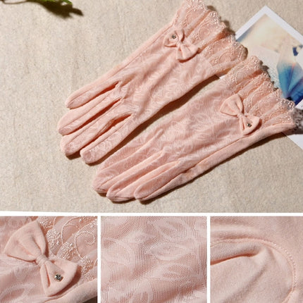 Fashionable Ultraviolet-proof Lace Gloves for Women(Pink)-garmade.com