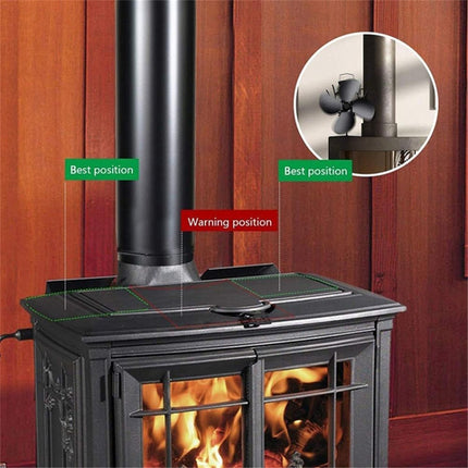 YL603 Eco-friendly Aluminum Alloy Heat Powered Stove Fan with 4 Blades for Wood / Gas / Pellet Stoves (Bronze)-garmade.com