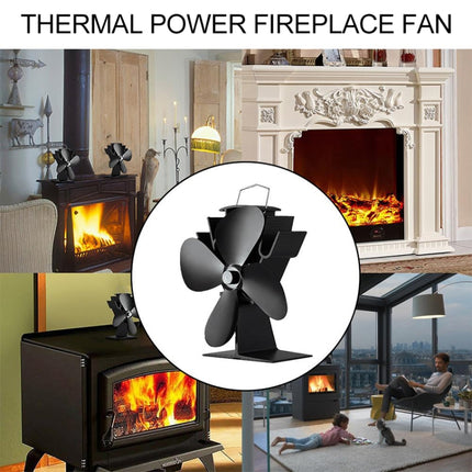 YL603 Eco-friendly Aluminum Alloy Heat Powered Stove Fan with 4 Blades for Wood / Gas / Pellet Stoves (Rose Red)-garmade.com