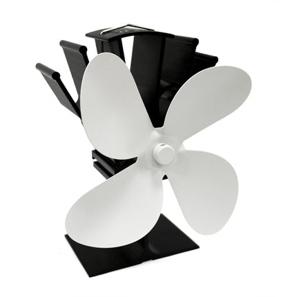 YL603 Eco-friendly Aluminum Alloy Heat Powered Stove Fan with 4 Blades for Wood / Gas / Pellet Stoves (White)-garmade.com
