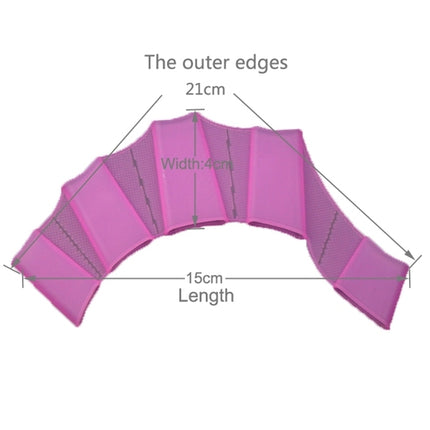 Silicone Swimming Web Fins Hand Flippers Training Gloves, S(Magenta)-garmade.com