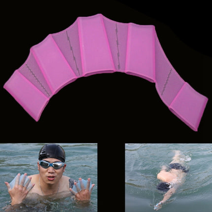 Silicone Swimming Web Fins Hand Flippers Training Gloves, M(Magenta)-garmade.com
