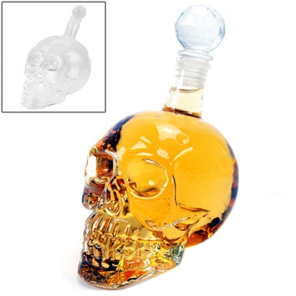 Crystal Glass Skull Bottle for Vodka & Whiskey & Beer Liqueur & Red Wine & Other Beverage, 1000ML-garmade.com