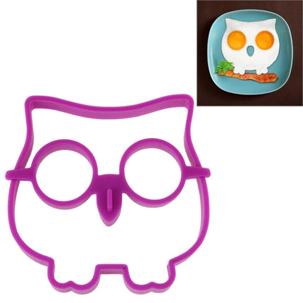 Cartoon Owl Shape Egg Frying Ring Mold Silicone Egg Fried Mould Omelette Mold(Purple)-garmade.com