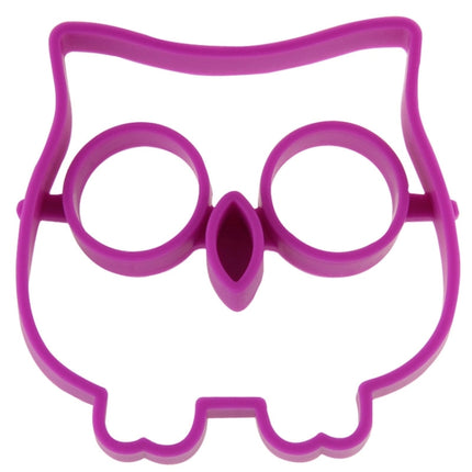 Cartoon Owl Shape Egg Frying Ring Mold Silicone Egg Fried Mould Omelette Mold(Purple)-garmade.com