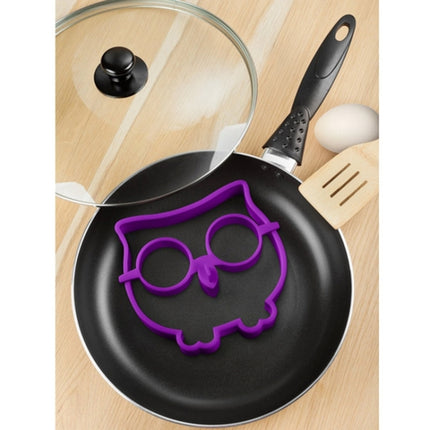 Cartoon Owl Shape Egg Frying Ring Mold Silicone Egg Fried Mould Omelette Mold(Purple)-garmade.com