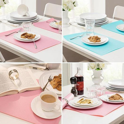 40x30cm Anti-skidding Silicone Heat Insulation Mat for Food Dish / Beverage / Oven / Kid Table(Blue)-garmade.com