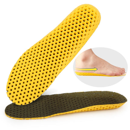 1 Pair Sports Shock Absorption Breathable Soft Thick Sweat Absorbent Insoles for Men / Women, Size: S(35-41 Yards)(Black)-garmade.com